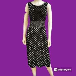 VTG CHELSEA SUITE Polka Dot Sleeveless Pullover Rockabilly Tank Dress Medium
